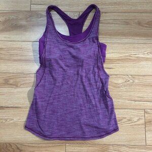 💜 Lululemon Built in Sports Bra Tank Top Womens 6 Purple Workout Yoga Athletic